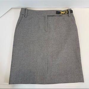 Gucci Vintage Houndstooth Print Tom Ford Era Pencil Skirt Horsebit Gold Buckle 4